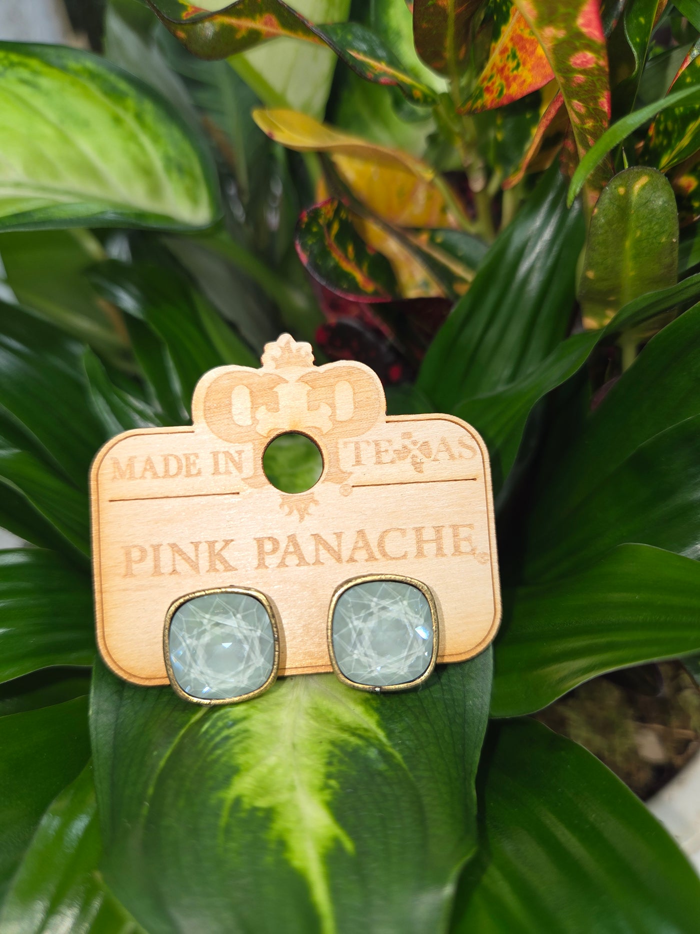 Pink Panache Light Grey Stud Earring