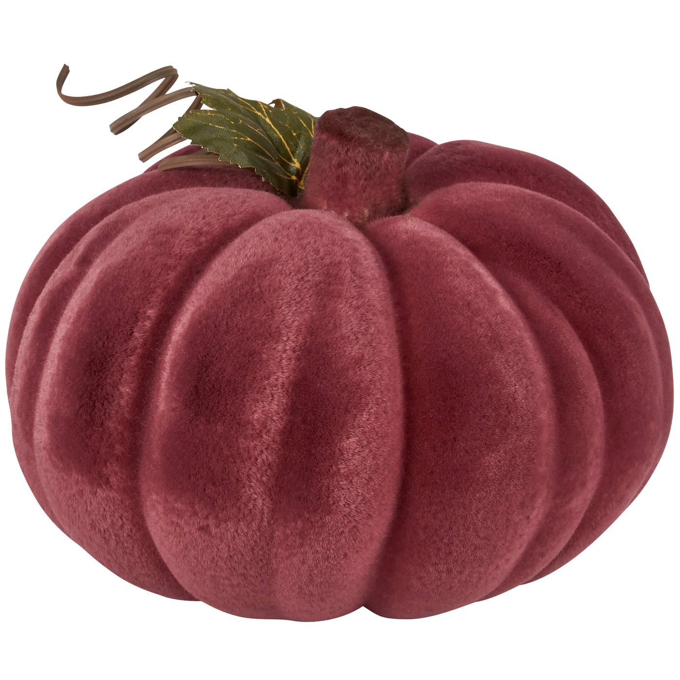 Burgundy Flocked Pumpkin