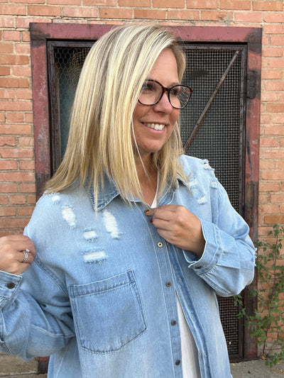 Distressed Denim Shirt