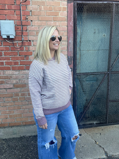 Checkerboard Pullover Sweater