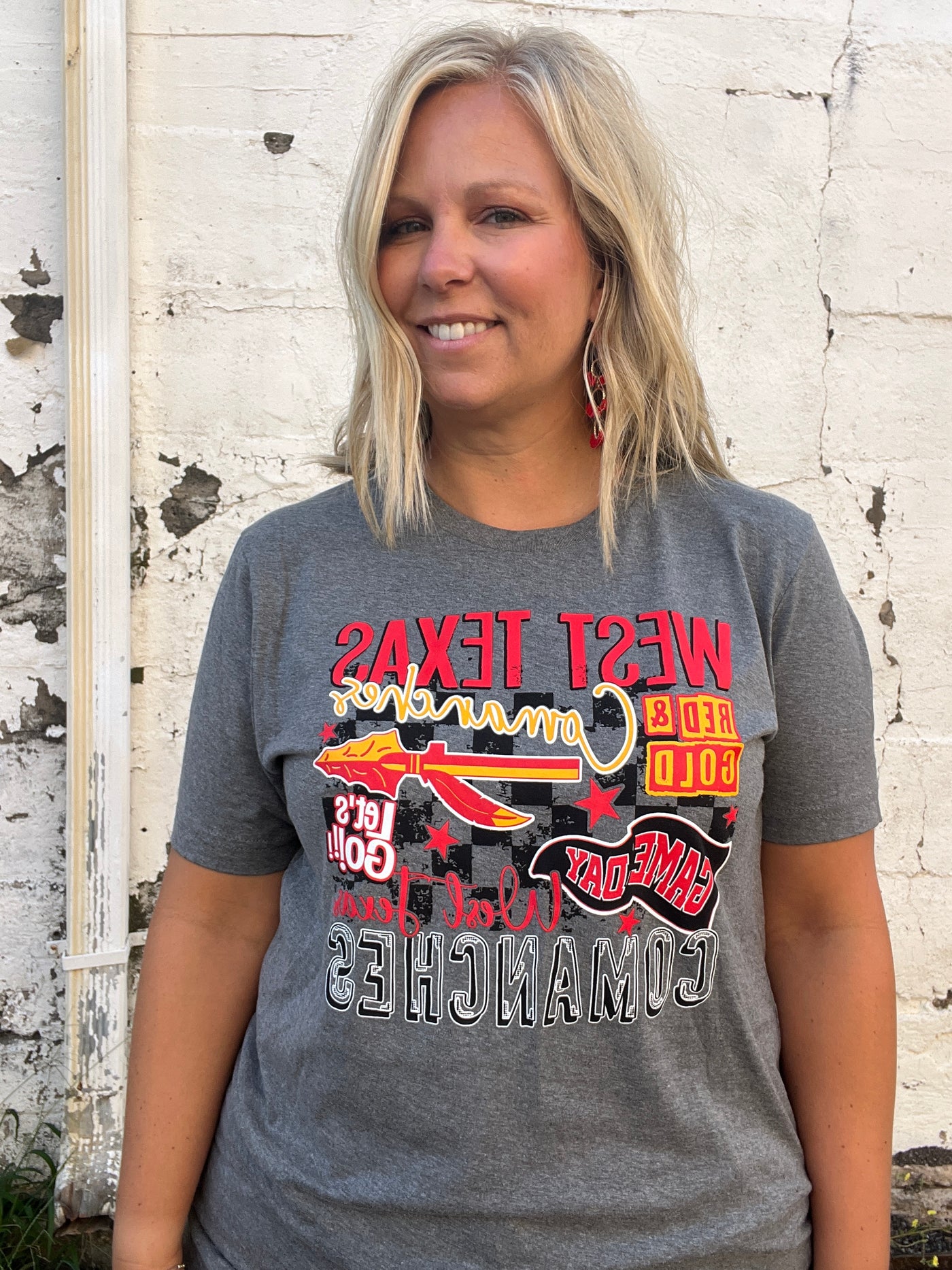 Grey West Texas Comanche Gameday Tee