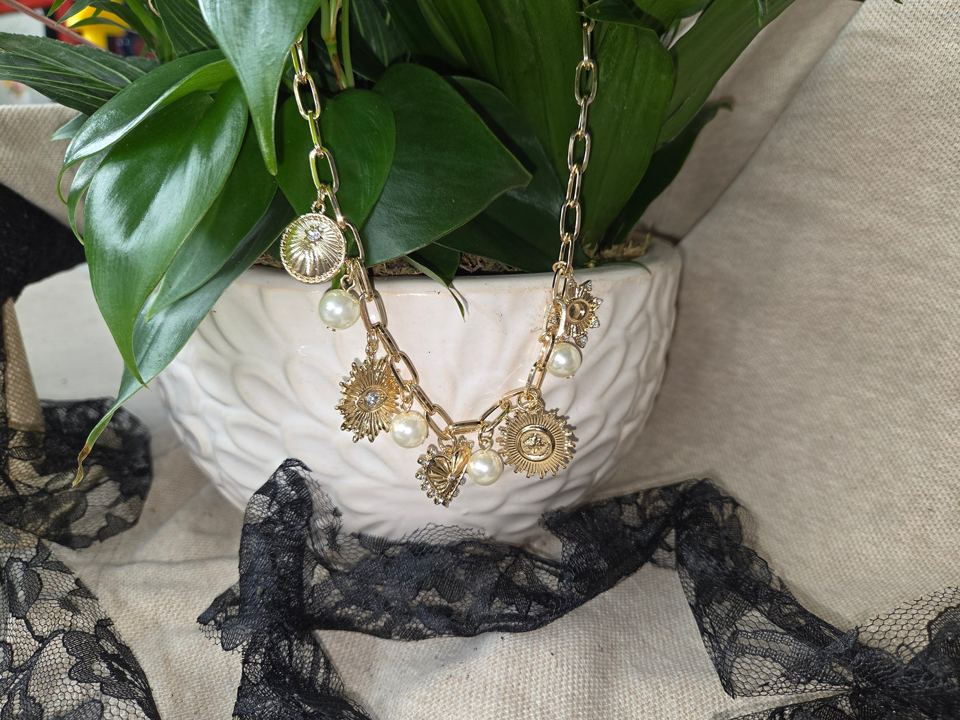 Charms and Pearls Necklace