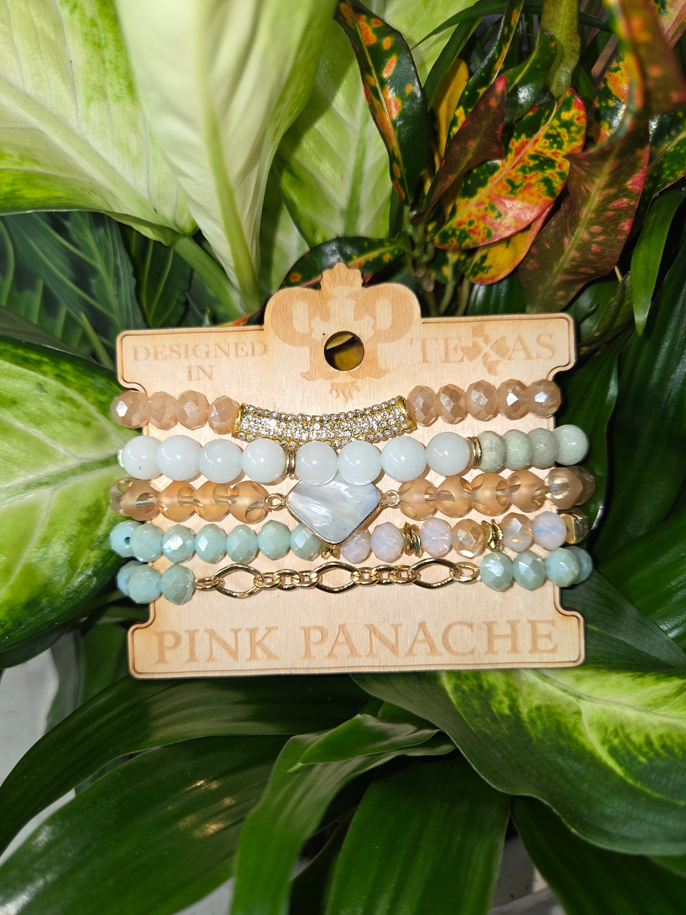 Pink Panache Seafoam Beaded Bracelet Set