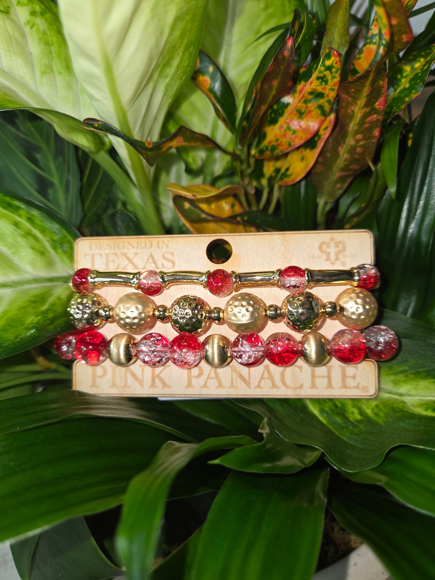 Pink Panache Red/Gold Bracelet Stack