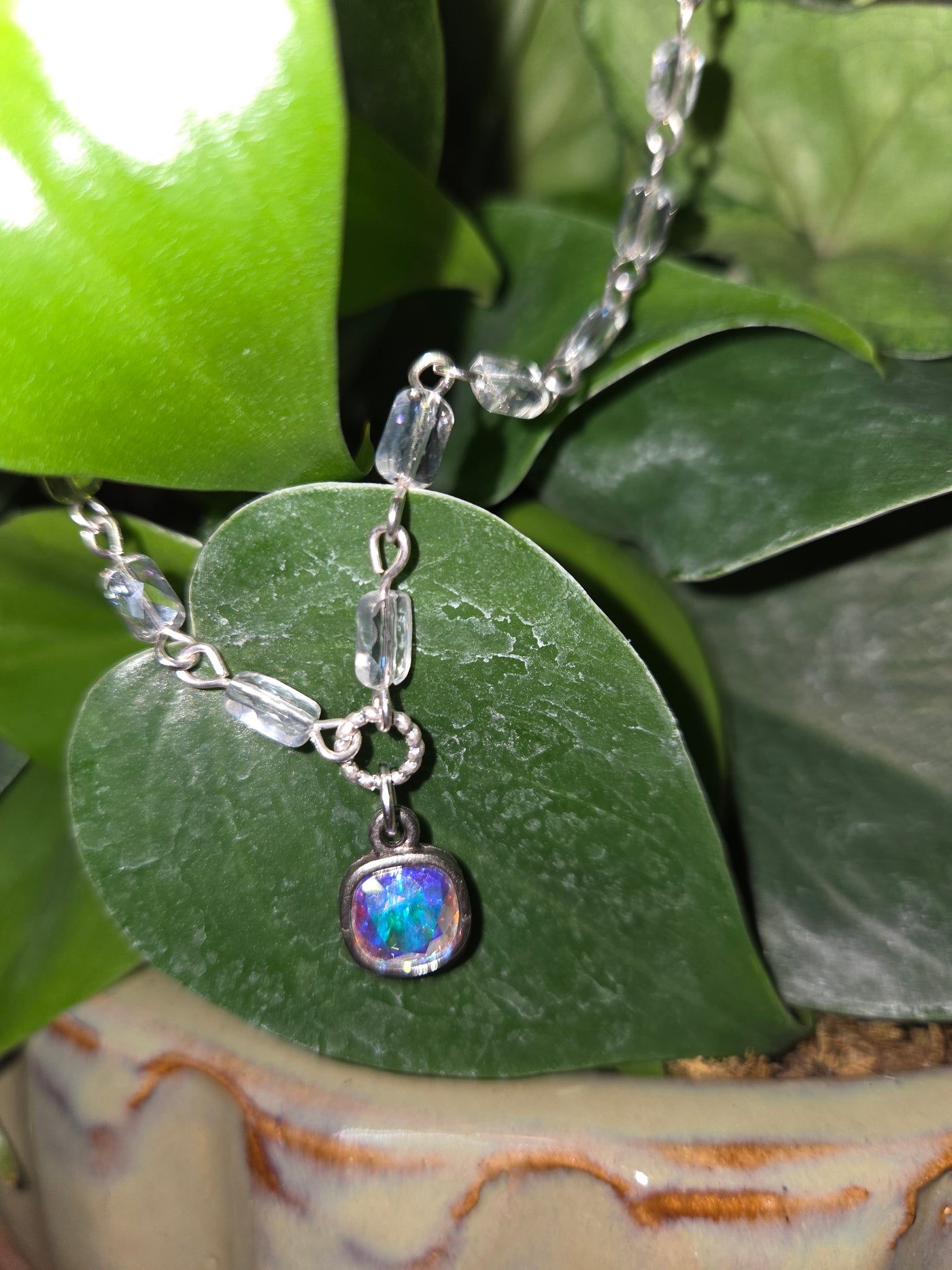 Pink Panache Silver Crystal Necklace