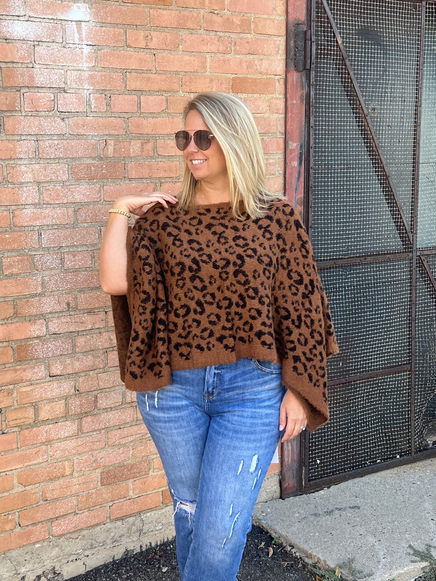 Grace Leopard Poncho