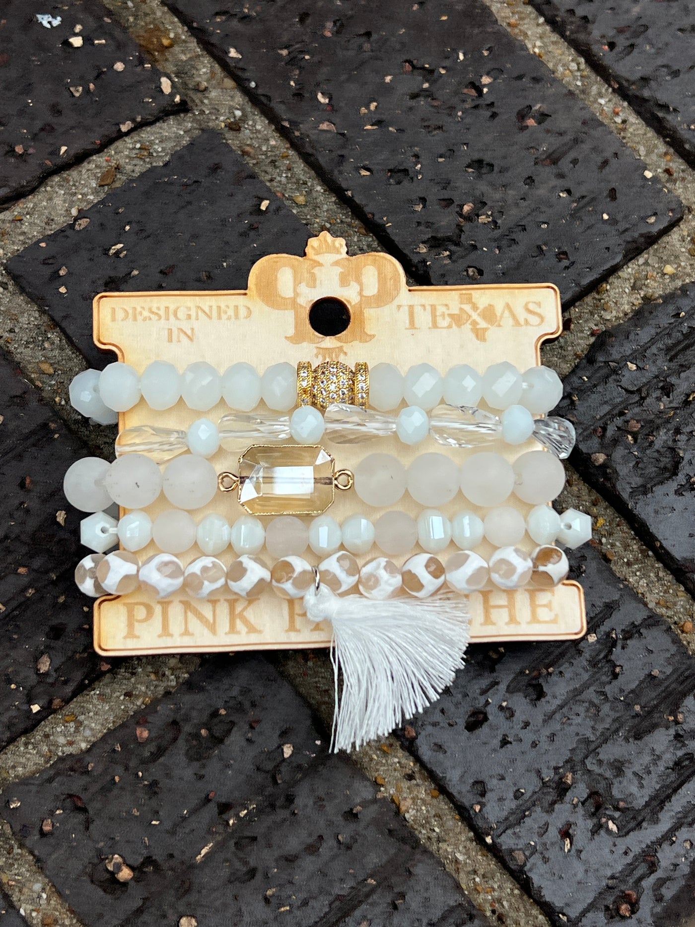 Pink Panache White Bracelet Stack