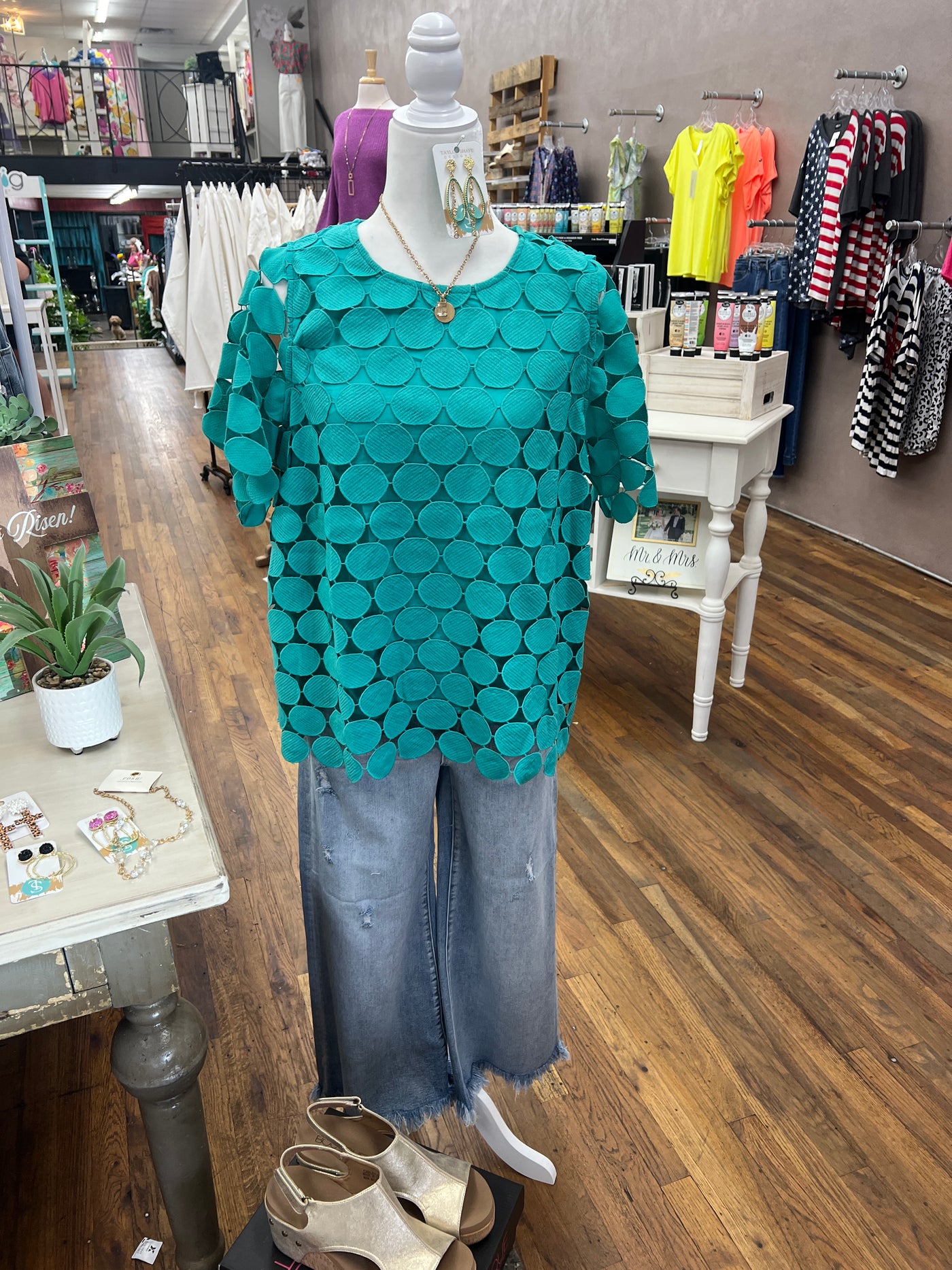 Dot to Dot Blouse -Jade