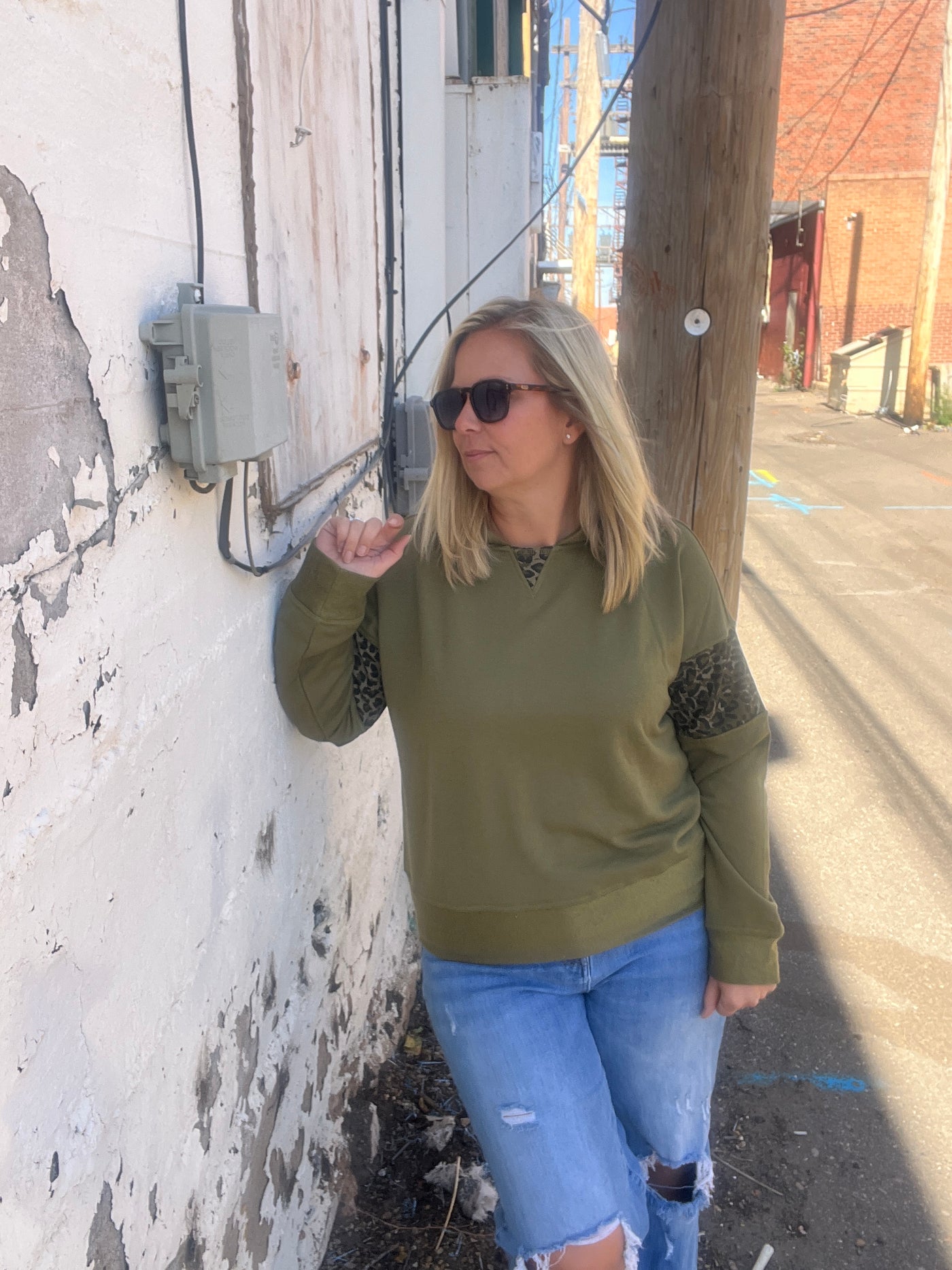 Leopard Olive Sweater