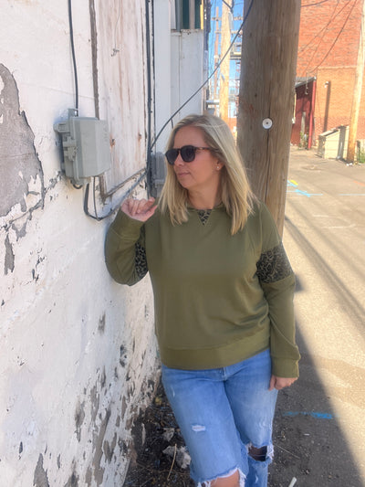 Leopard Olive Sweater