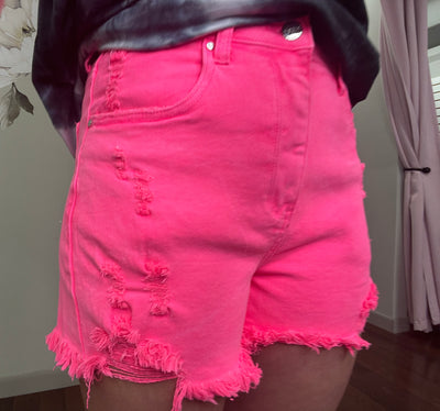 Neon Pink Risen Shorts