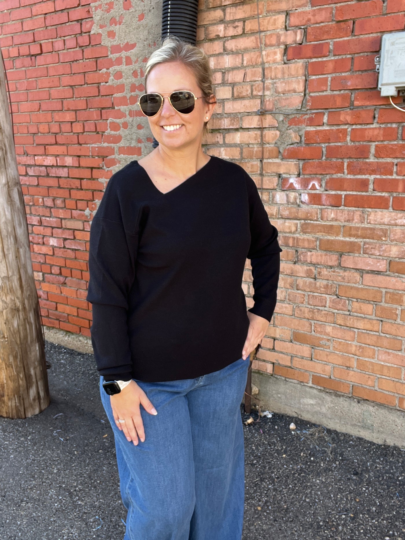 Asymmetric neck Sweater