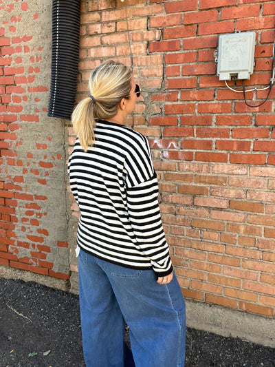 life in black and white sweater