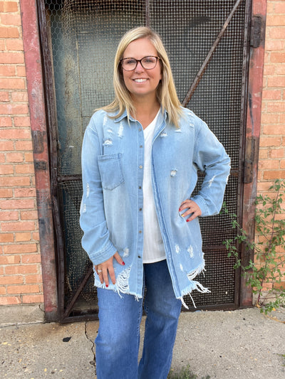 Distressed Denim Shirt