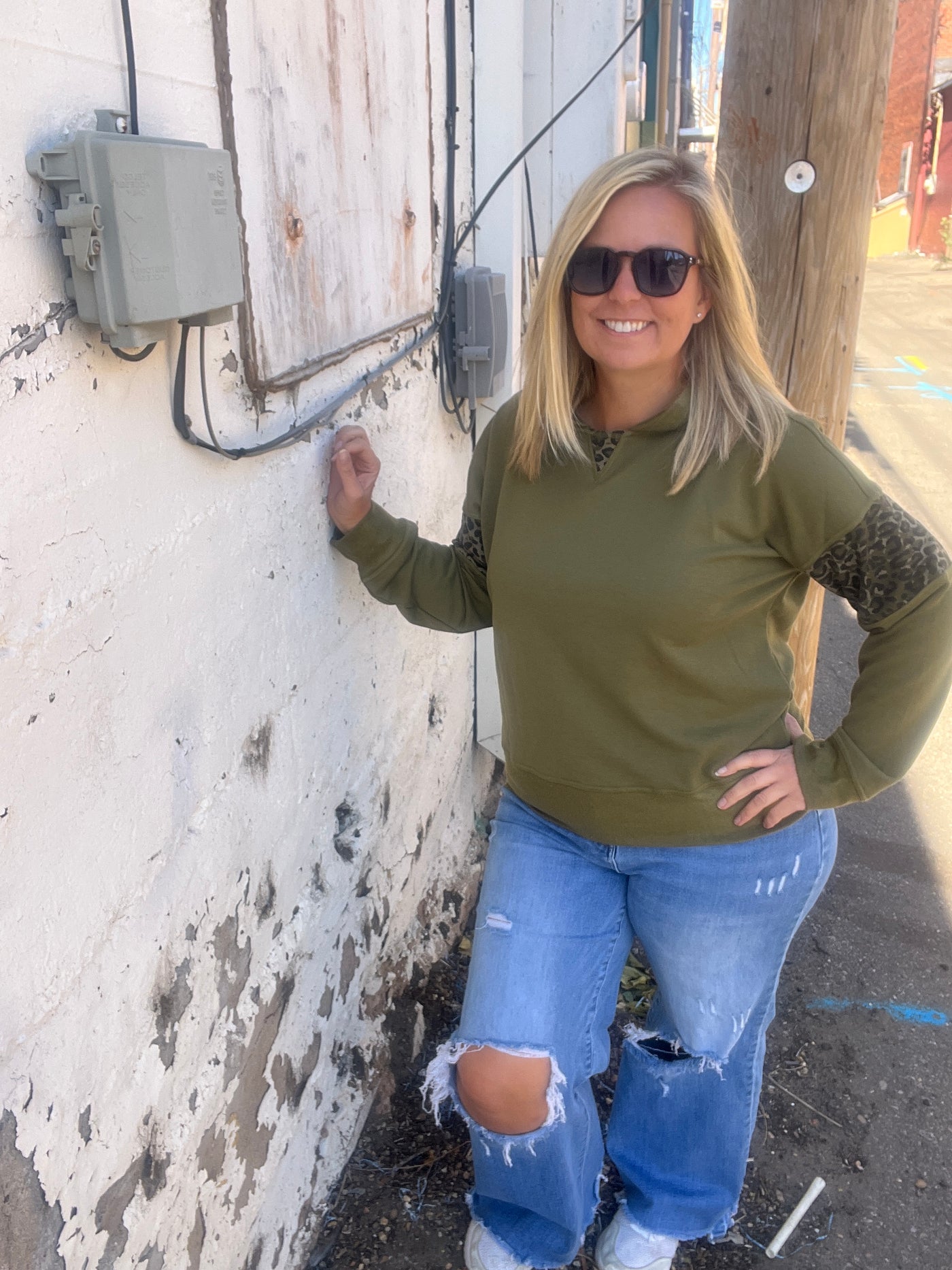 Leopard Olive Sweater