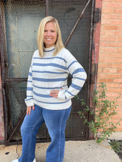Baby Blue Striped Sweater