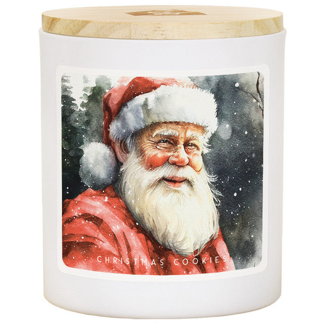 Watercolor Santa Candle