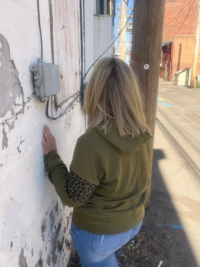 Leopard Olive Sweater