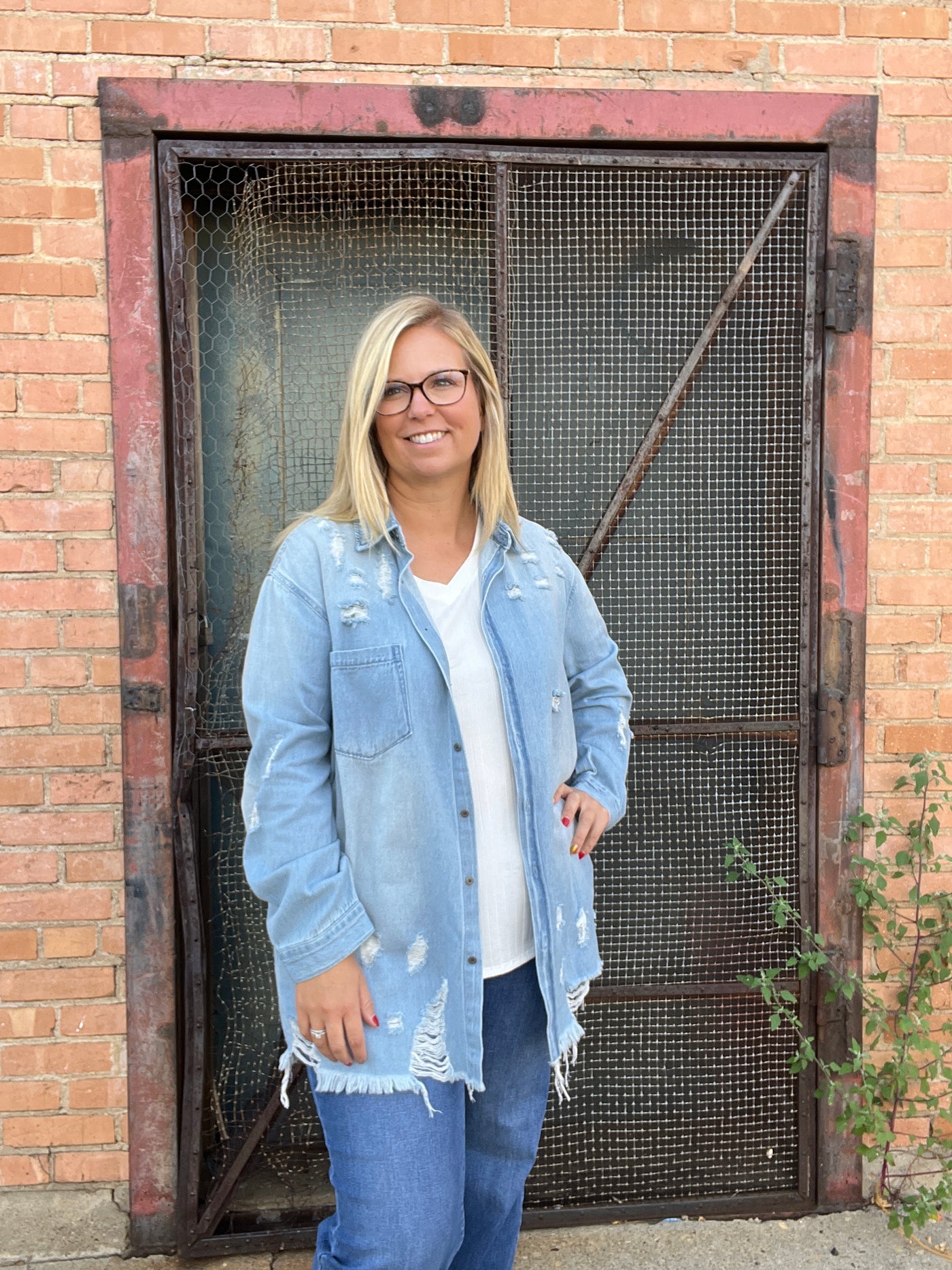 Distressed Denim Shirt