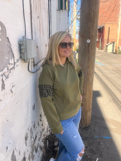 Leopard Olive Sweater