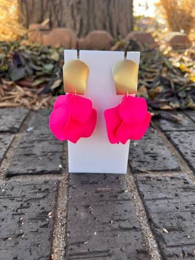 Hot Pink Flower Earring