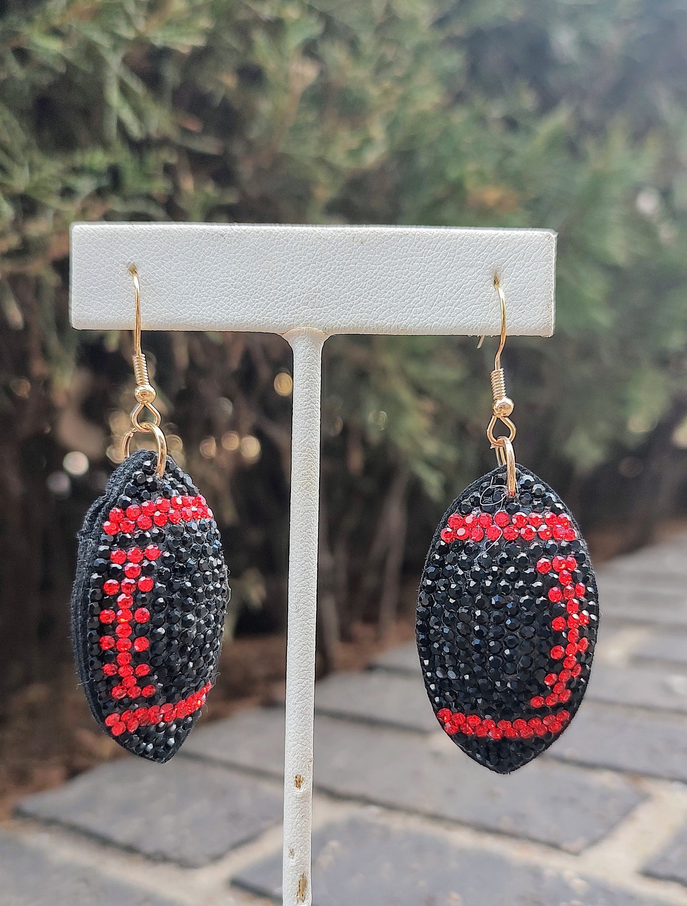 black football earrings