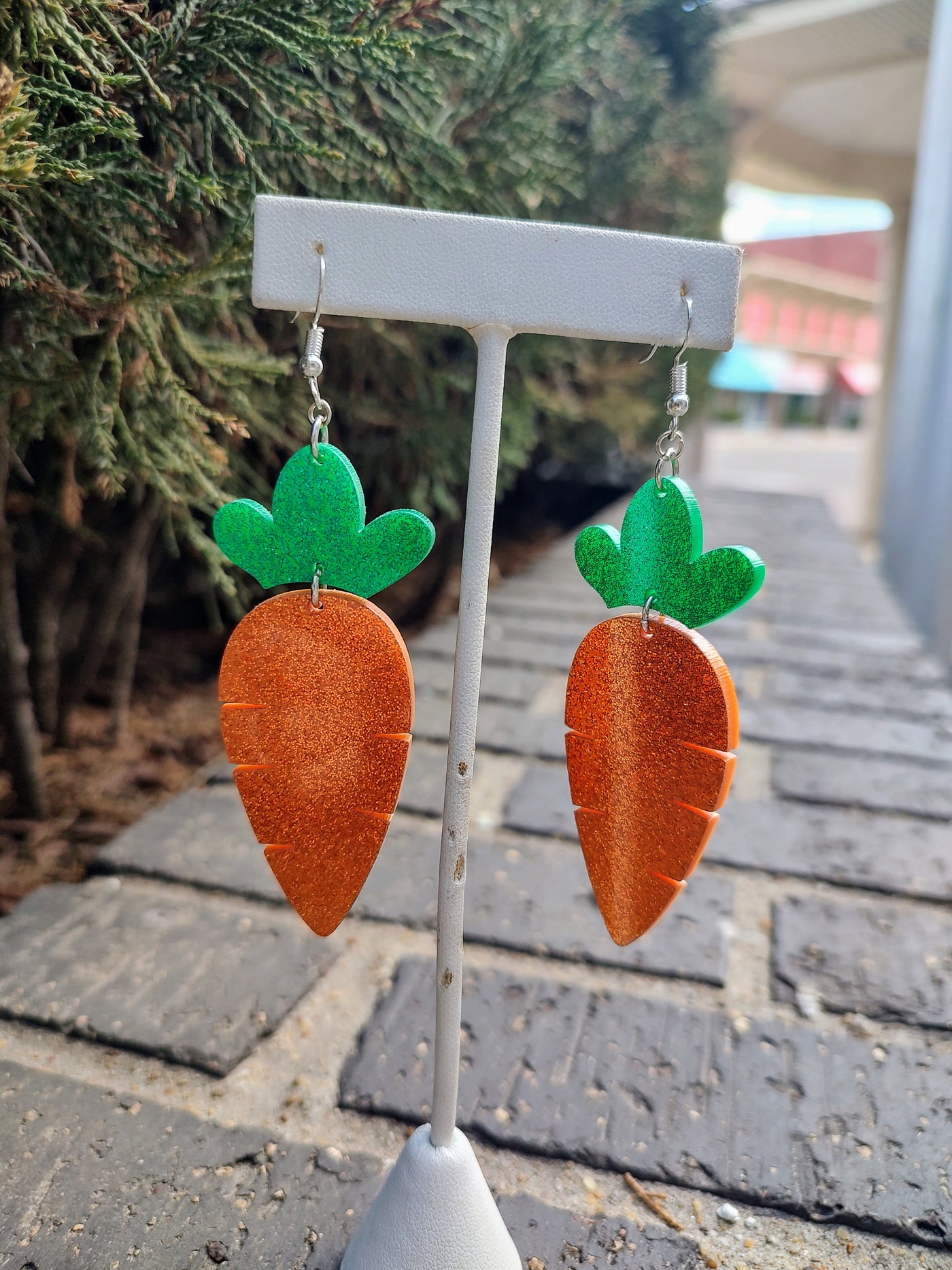 Acrylic Carrot Earrings