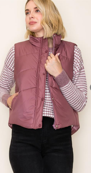 Mauve Puffer Vest