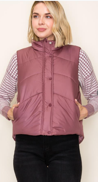 Mauve Puffer Vest