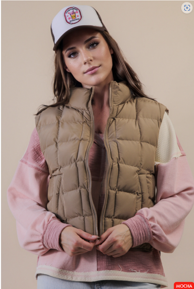 Puffer Vest- Mocha