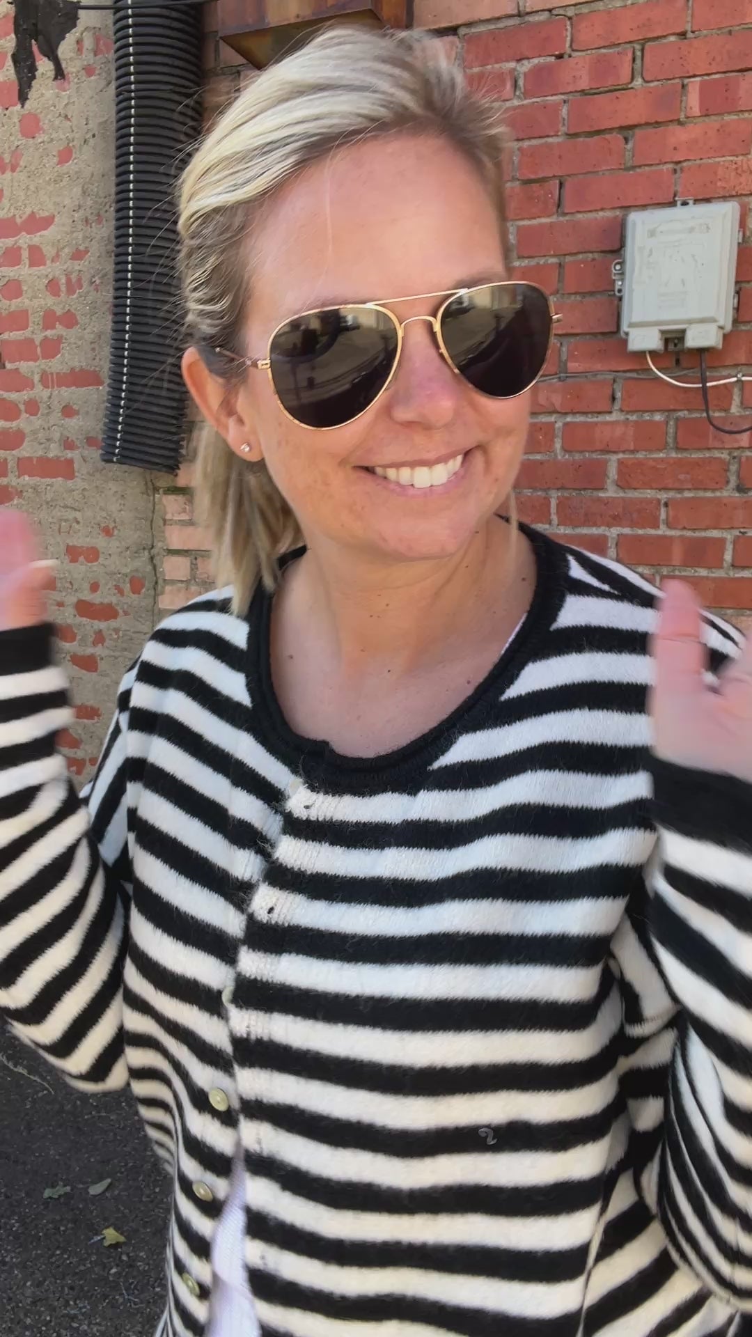 life in black and white sweater