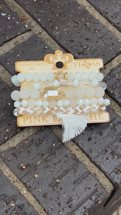 Pink Panache White Bracelet Stack