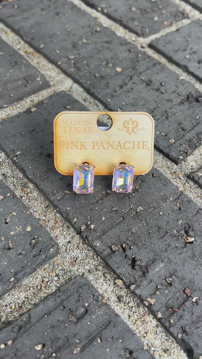 Iridescent Pink Rhinestone Earring