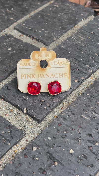 Pink Panache Red Stud Earrings