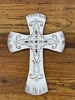 White Distressed Cross