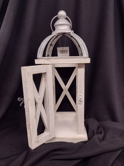 Small White Wooden Lantern