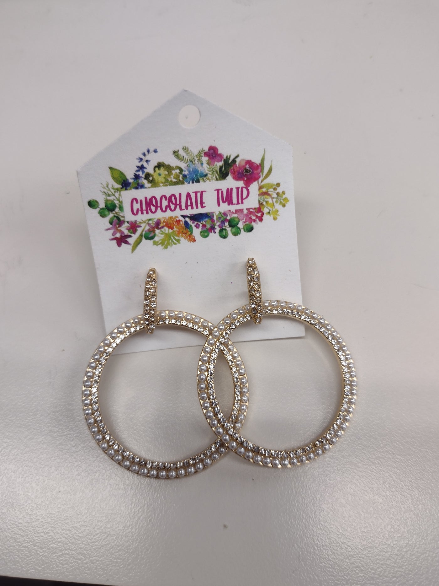 Dimond and Gold Hoops