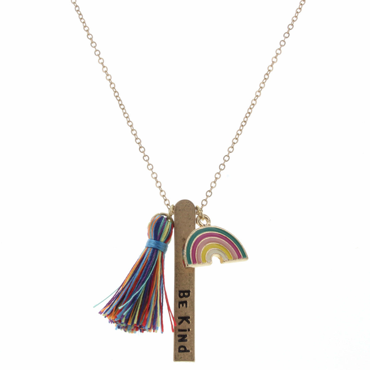 Be Kind with tassel rainbow