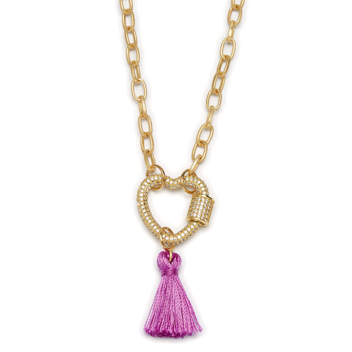 Gold Heart With purple tassel