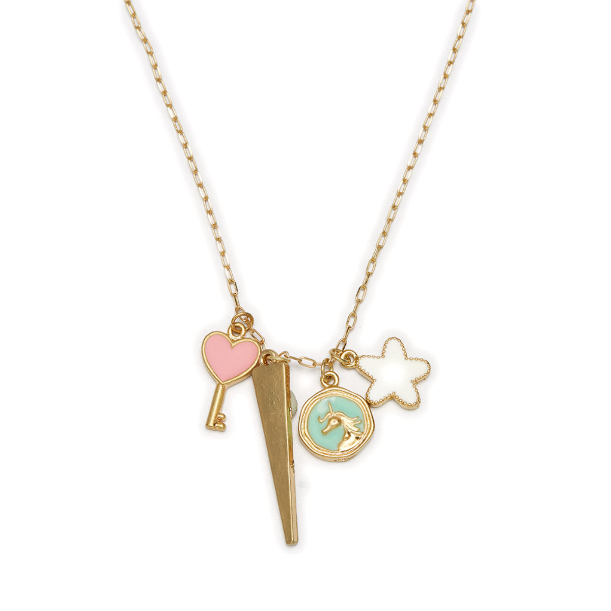 Kids Pink Heart Key necklace