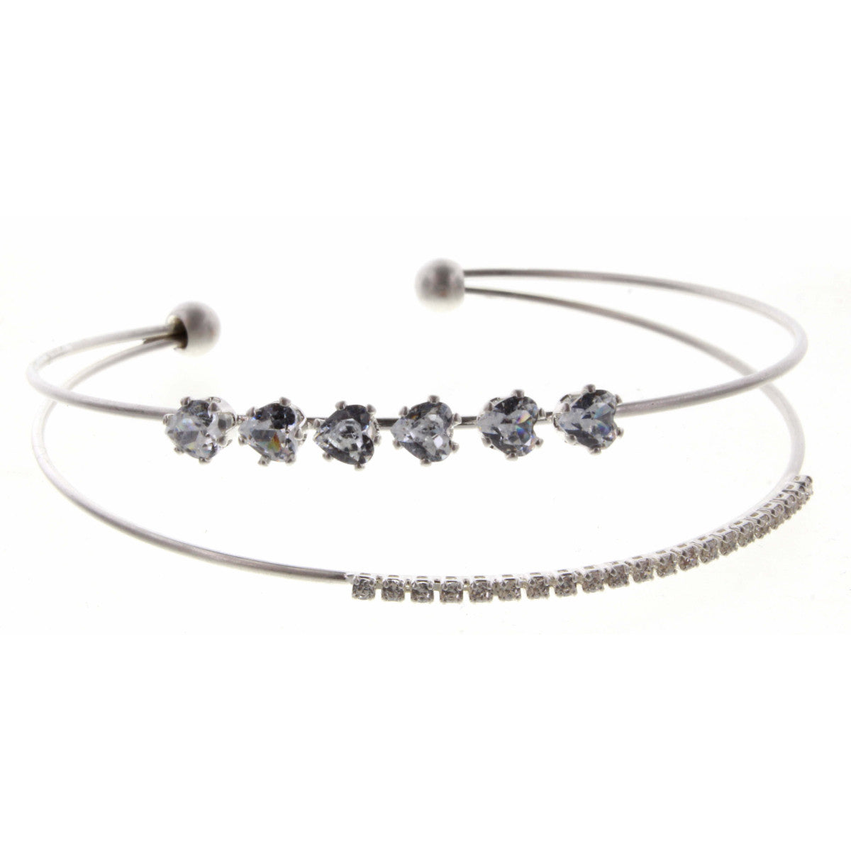 Silver Double Layer rhinestone bracelet