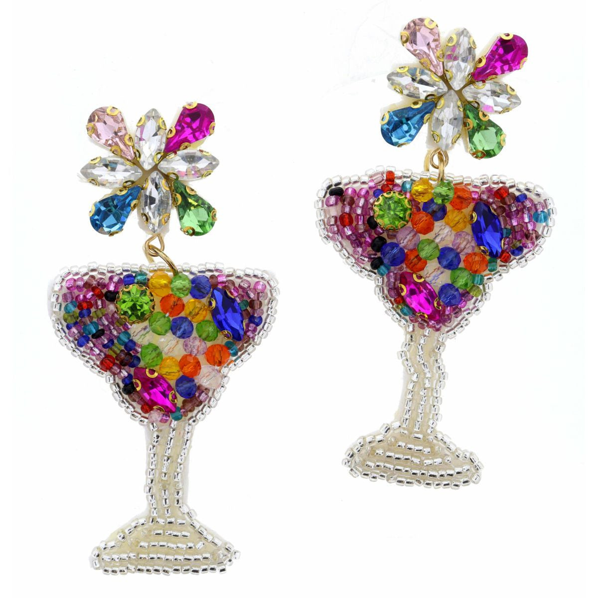 Colorful Martini Glass Earrings