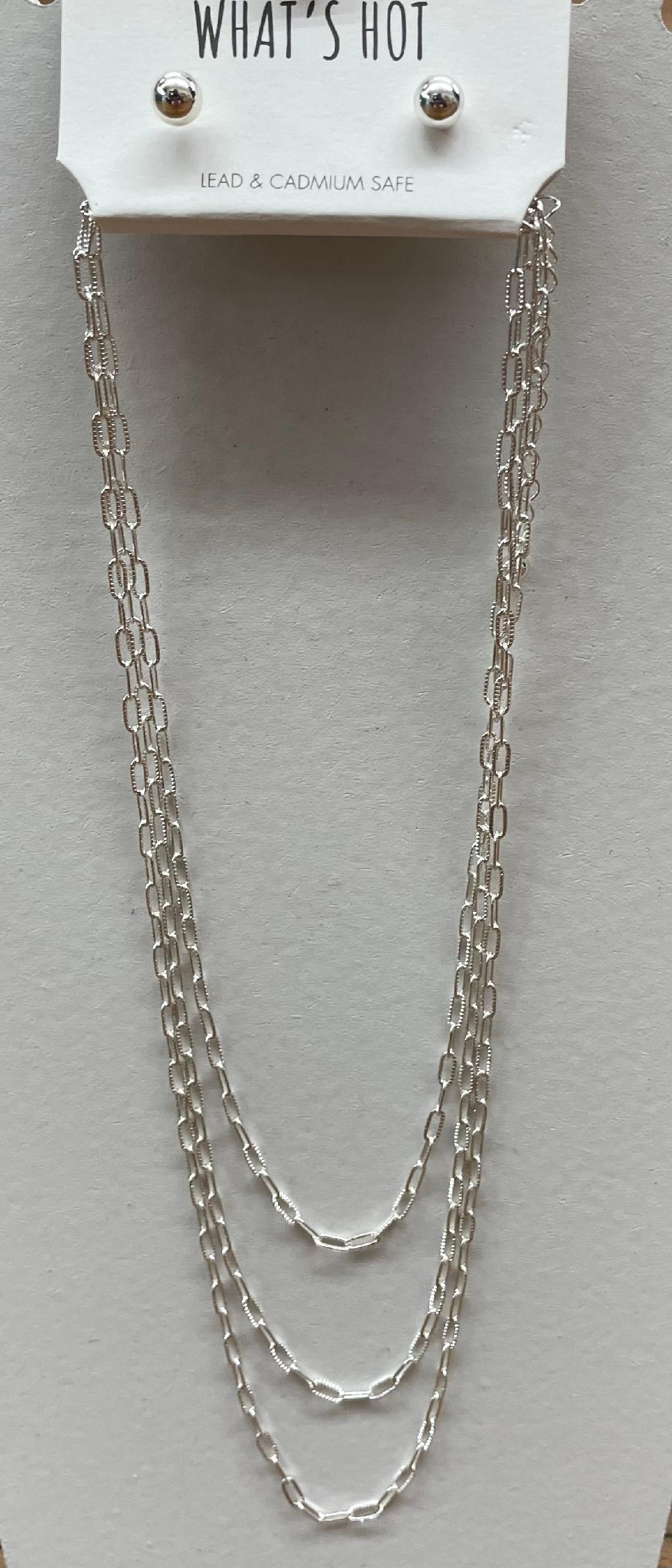 Triple Layered Paperclip necklace