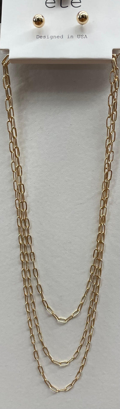 Triple Layered Paperclip necklace