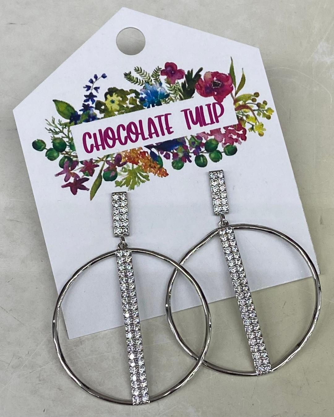 Circle with rhinestone bar