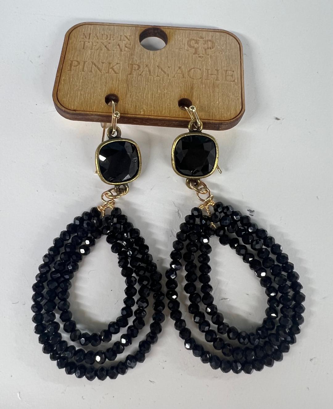Triple Black Crstal Teardrop