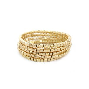 Gold 5 Stack Bracelet set